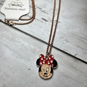 Kids Minnie Mouse Necklace - Red and Black